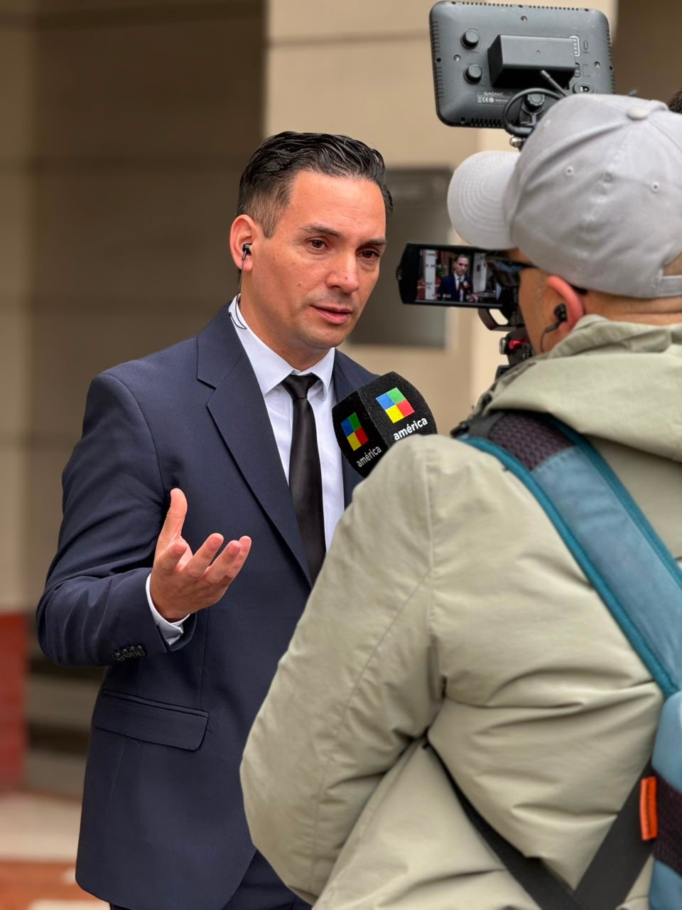 Ignacio Barrios durante una cobertura periodística